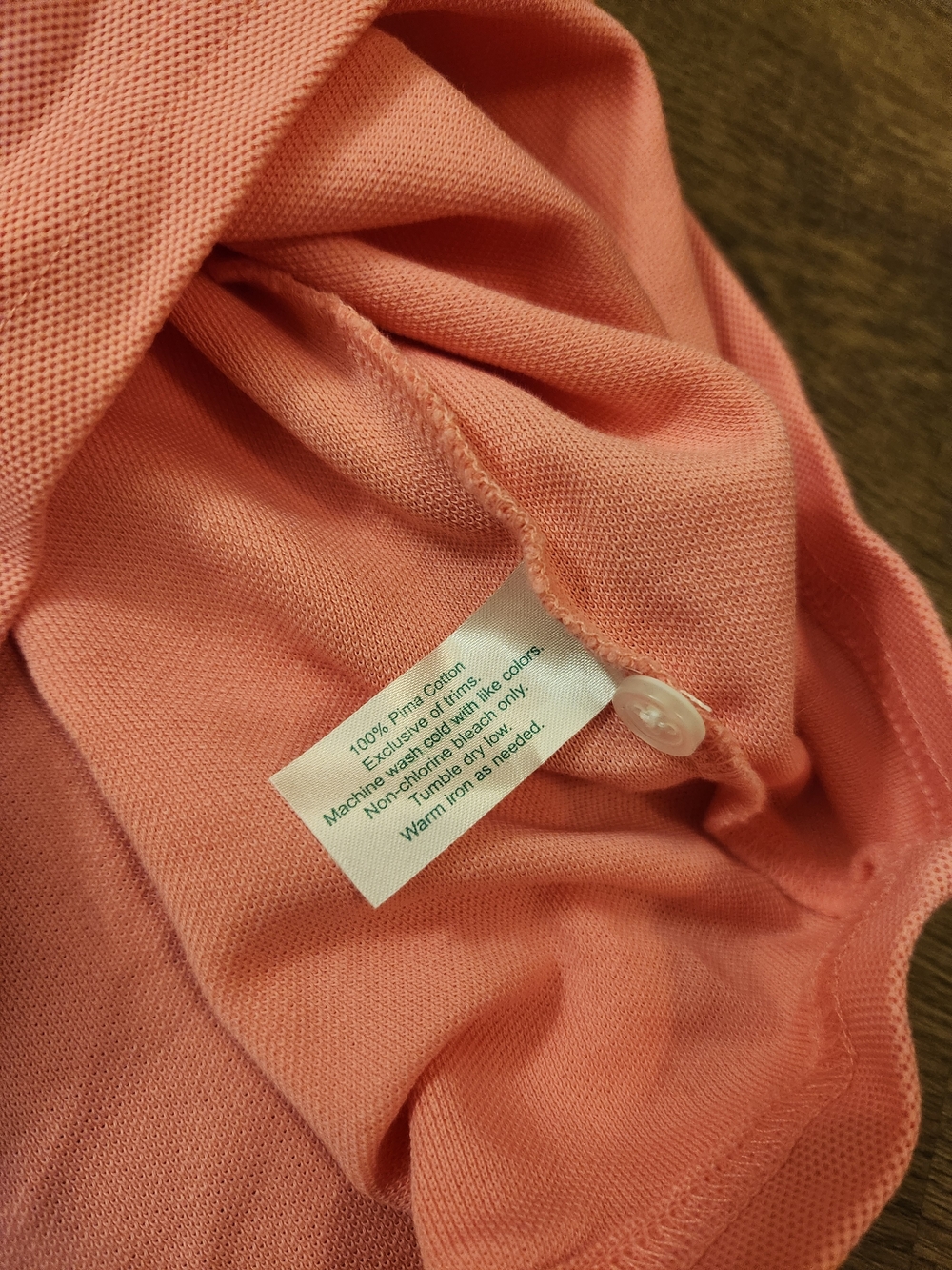 Criquet Men's XL Pink Polo Shirt Pima Cotton Peru Logo 4 Button Placket Collar - Picture 8 of 9